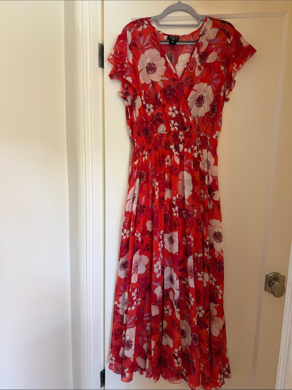Alexa B Nites - Red Floral Wrap Maxi Dress - Stunning